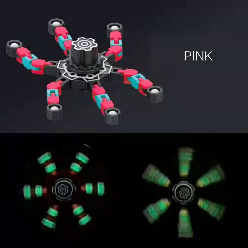 6-Leaf Chain Spinner Fidget: Pink