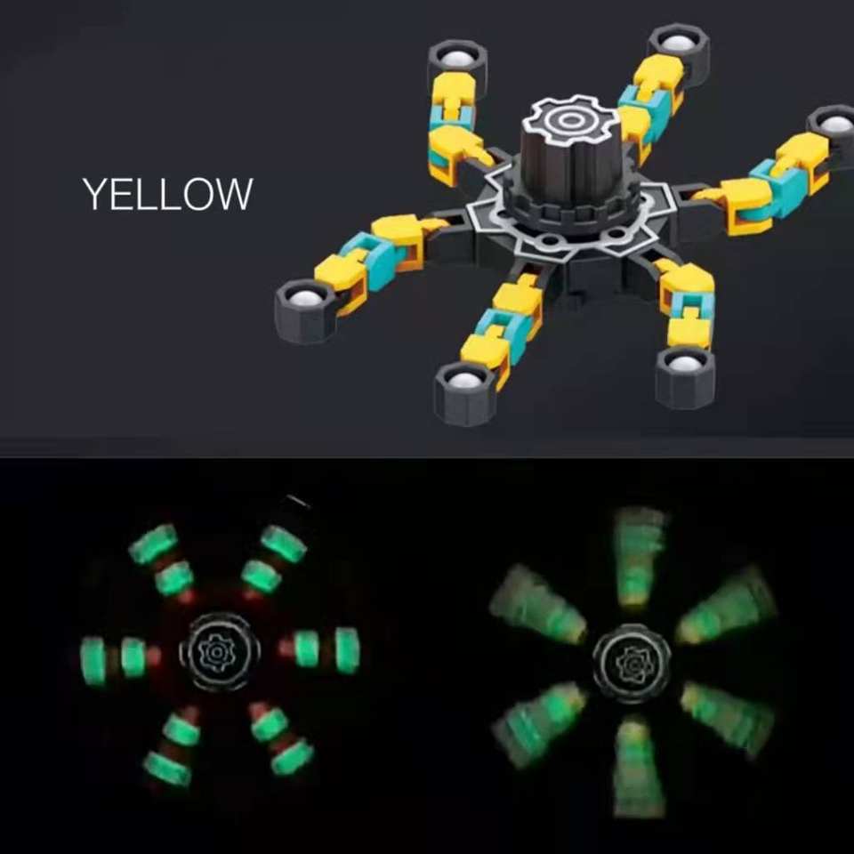 6-Leaf Chain Spinner Fidget: Yellow